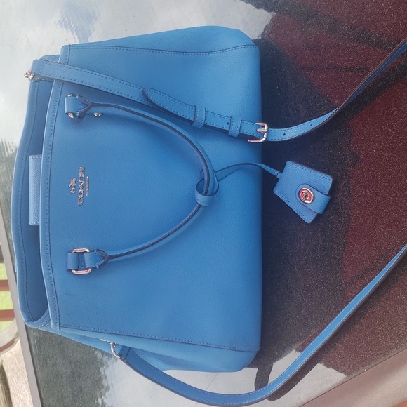 COACH PACIFIC BLUE SATCHEL - Picture 1 of 6
